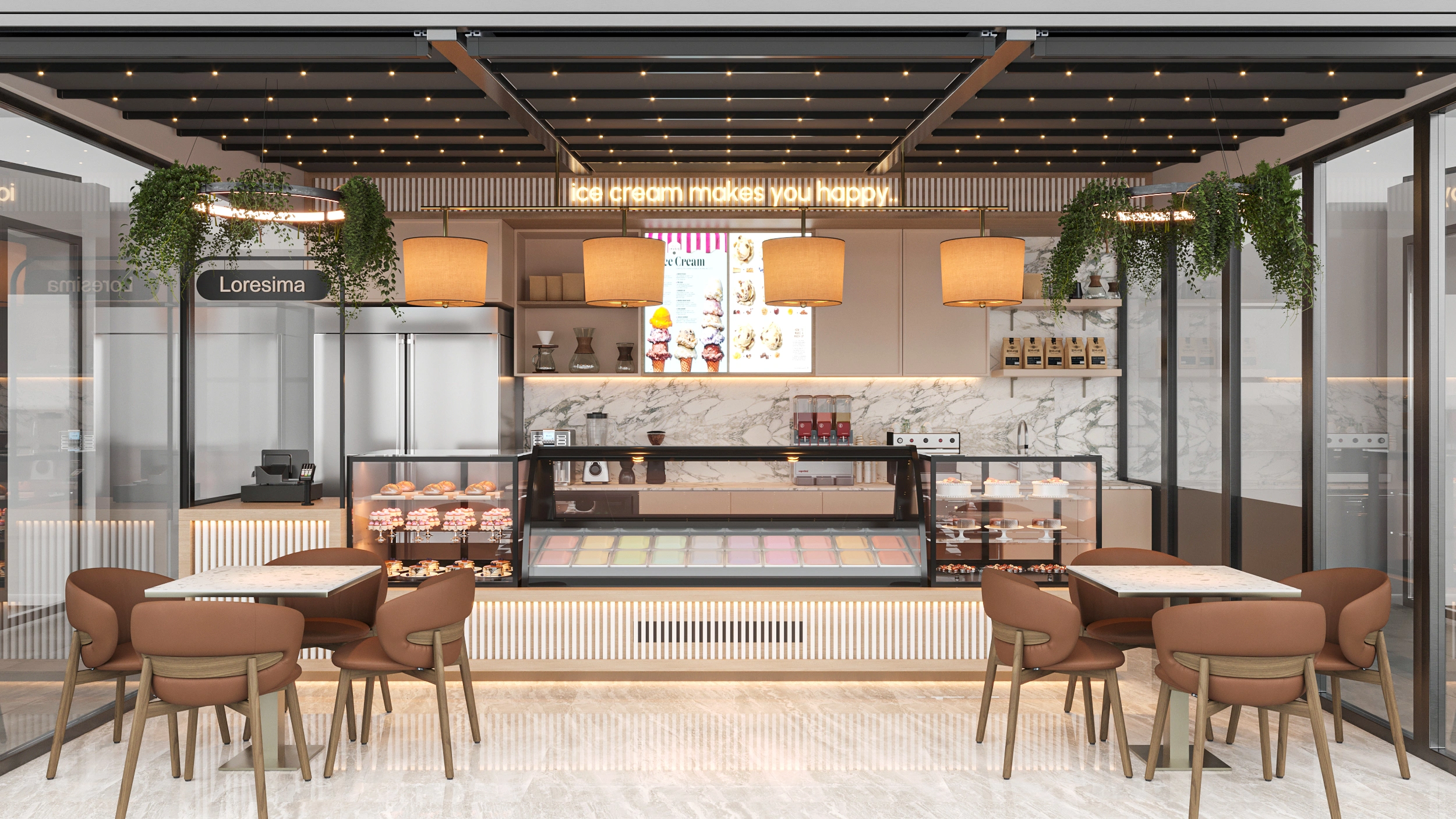 Loresima Gelato - Kafe-Restaurant Projesi | EYF Mimarlık